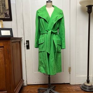 Vibrant Green Women's Trench Coat with Belt